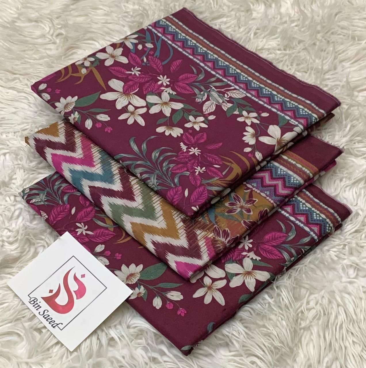 Bin Saeed — Original *Printed 3pc Collection — Fabric Lawn