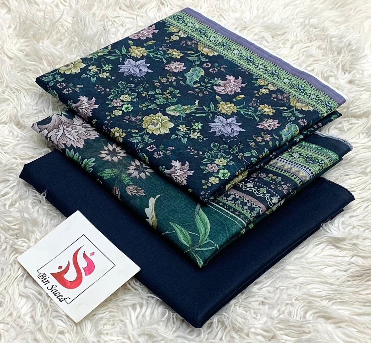 Bin Saeed — Original *Printed 3pc Collection — Fabric Lawn