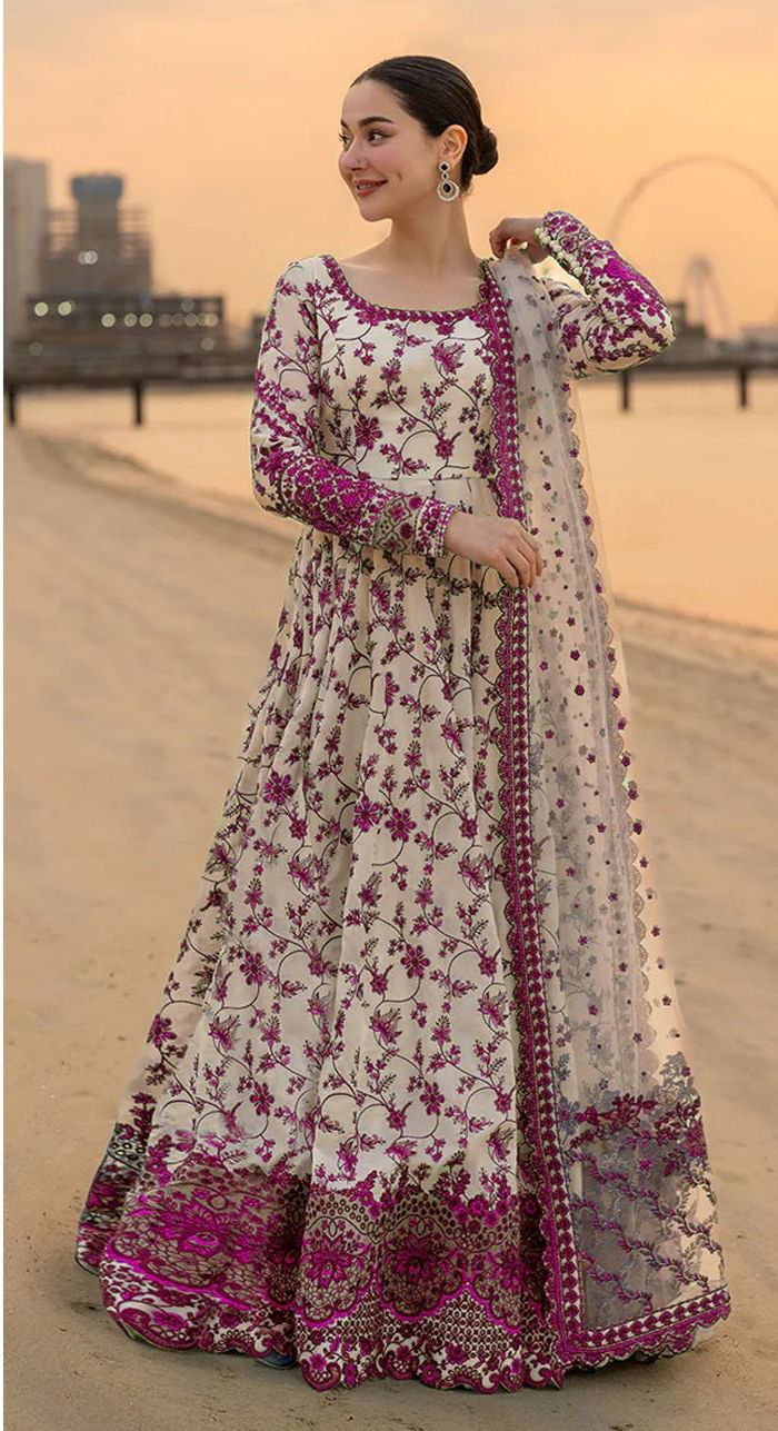 Faiza Saqlain — White & Berry Pink Lawn 3pc | Summer Edition 2026